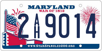 MD license plate 2AH9014