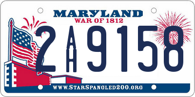MD license plate 2AH9158