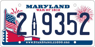 MD license plate 2AH9352