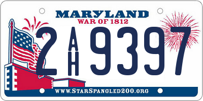 MD license plate 2AH9397