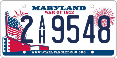 MD license plate 2AH9548