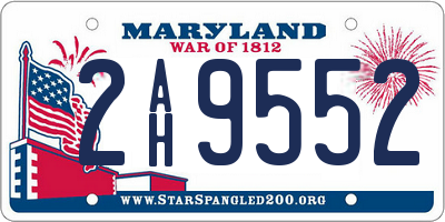 MD license plate 2AH9552