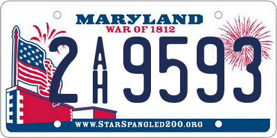 MD license plate 2AH9593