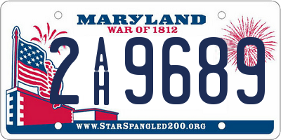 MD license plate 2AH9689