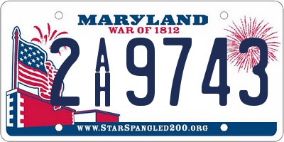 MD license plate 2AH9743