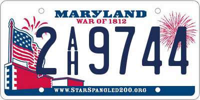 MD license plate 2AH9744