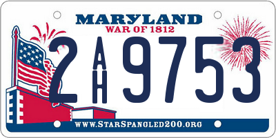 MD license plate 2AH9753