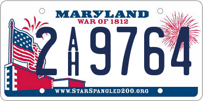MD license plate 2AH9764