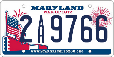 MD license plate 2AH9766