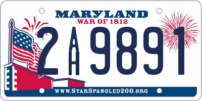 MD license plate 2AH9891