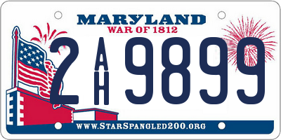 MD license plate 2AH9899