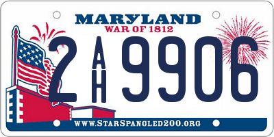 MD license plate 2AH9906