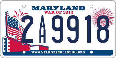 MD license plate 2AH9918