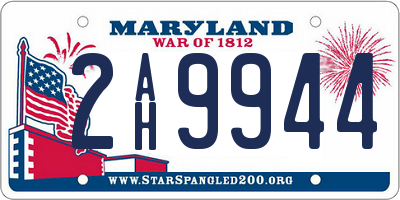 MD license plate 2AH9944