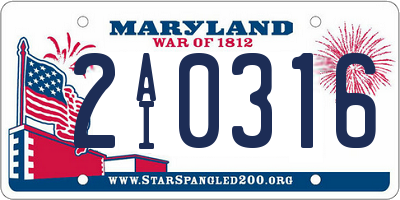 MD license plate 2AI0316