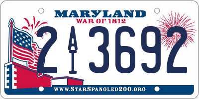 MD license plate 2AI3692
