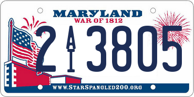 MD license plate 2AI3805