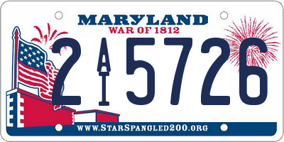 MD license plate 2AI5726