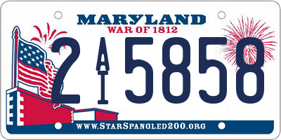 MD license plate 2AI5858