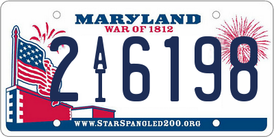 MD license plate 2AI6198