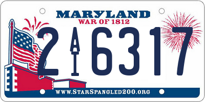 MD license plate 2AI6317
