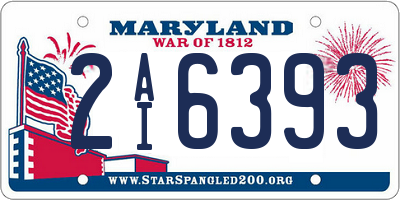 MD license plate 2AI6393