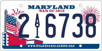 MD license plate 2AI6738
