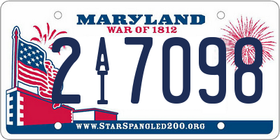 MD license plate 2AI7098