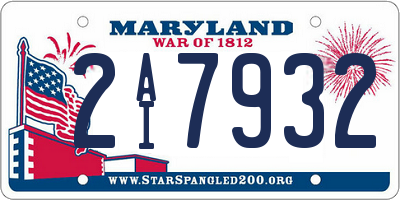 MD license plate 2AI7932