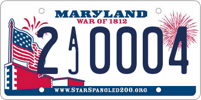 MD license plate 2AJ0004