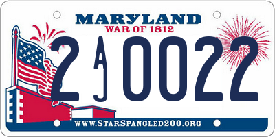 MD license plate 2AJ0022