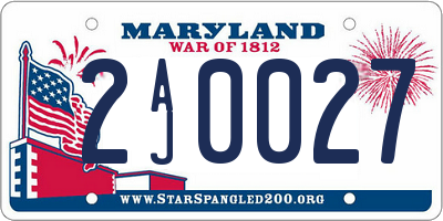 MD license plate 2AJ0027
