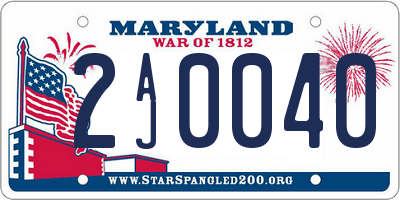 MD license plate 2AJ0040