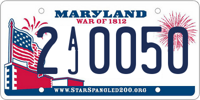 MD license plate 2AJ0050