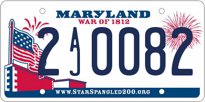 MD license plate 2AJ0082