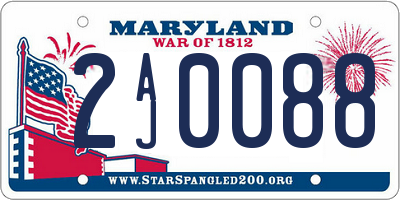 MD license plate 2AJ0088