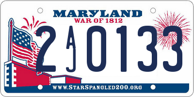 MD license plate 2AJ0133
