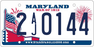 MD license plate 2AJ0144