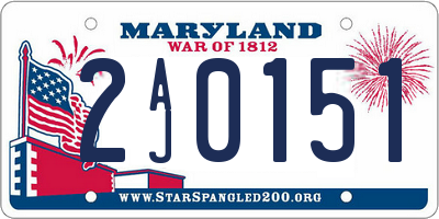 MD license plate 2AJ0151