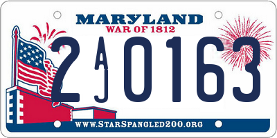 MD license plate 2AJ0163