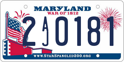 MD license plate 2AJ0181