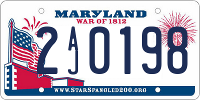MD license plate 2AJ0198