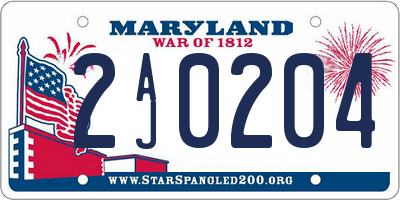 MD license plate 2AJ0204