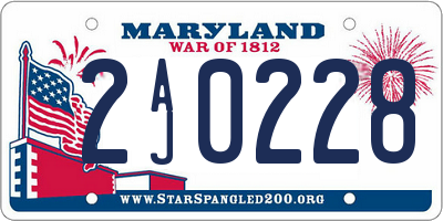 MD license plate 2AJ0228