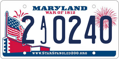 MD license plate 2AJ0240
