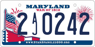MD license plate 2AJ0242