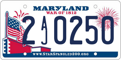 MD license plate 2AJ0250