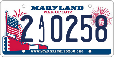 MD license plate 2AJ0258
