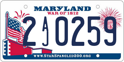 MD license plate 2AJ0259