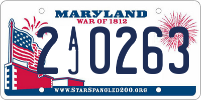 MD license plate 2AJ0263